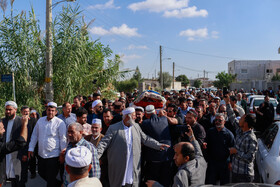 مراسم تشییع پیکر صابر کاظمی در شهرستان آق‌قلا استان گلستان