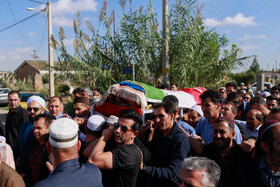 مراسم تشییع پیکر صابر کاظمی در شهرستان آق‌قلا استان گلستان