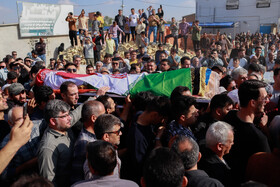 مراسم تشییع پیکر صابر کاظمی در شهرستان آق‌قلا استان گلستان