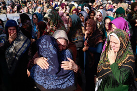 مراسم تشییع پیکر صابر کاظمی در شهرستان آق‌قلا استان گلستان