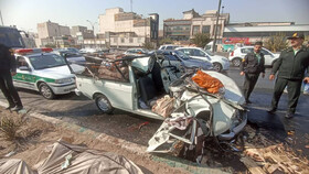 مرگ اعضای یک خانواده در تصادف وانت با خودرو حمل زباله