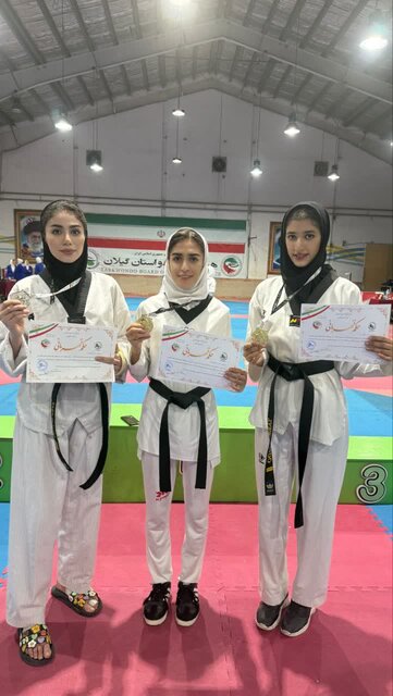 افتخارآفرینی بانوان تکواندوکار اردبیلی در رقابت‌های چند جانبه شمال کشور