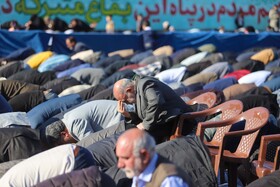 اقامه نماز طلب باران توسط مردم بجنورد