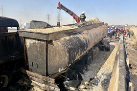 ویدیو/انفجار تانکر سوخت در کمربندی یزد