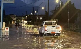 سیل و طوفان در مناطقی از یونان+فیلم