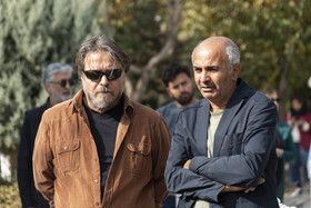 غلیرضا نجف زاده در مراسم تشییع پیکر «همایون ارشادی»