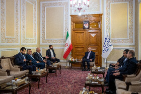 دیدار «علی حسن خلیل» معاون سیاسی رئیس مجلس لبنان با محمد باقر قالیباف
