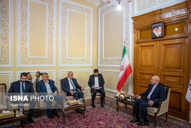 دیدار «علی حسن خلیل» معاون سیاسی رئیس مجلس لبنان با محمد باقر قالیباف