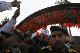 مراسم استقبال از پیکر ۹ شهید گمنام در کرمان