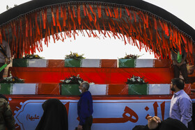 مراسم استقبال از پیکر ۹ شهید گمنام در کرمان