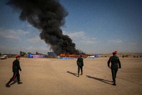 مراسم امحای ۲۰ تن انواع مواد مخدر - تهران