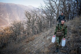 عملیات مهار آتش‌سوزی مناطق کوهستانی روستاهای دلیر و الیت