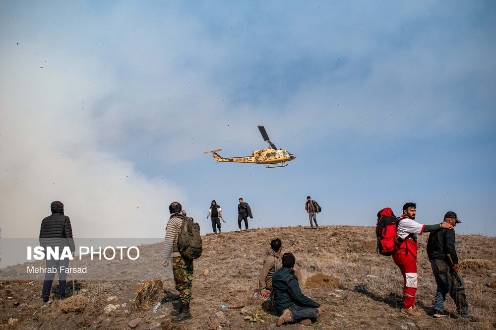 اعزام سه فروند بالگرد وزارت دفاع برای کمک به اطفای حریق جنگل‌های شمال