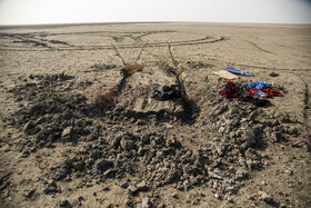 پسروی آب در ساحل گلوگاه خلیج گرگان