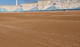 چمن ورزشگاه غدیر اهواز جوانه زد