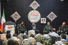 حجت الاسلام و المسلمین مرتضی مطیعی، نماینده ولی فقیه در استان و امام جمعه سمنان در جمع بسیجیان شهرستان سمنان