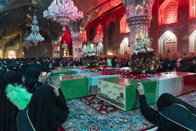 مراسم وداع با ۱۳ شهید گمنام در حرم مطهر رضوی