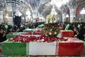 مراسم وداع با ۱۳ شهید گمنام در حرم مطهر رضوی