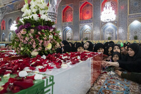 مراسم وداع با ۱۳ شهید گمنام در حرم مطهر رضوی