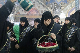 مراسم وداع با ۱۳ شهید گمنام در حرم مطهر رضوی