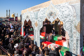 مراسم تشییع پیکرهای ۷ شهدای گمنام - قم