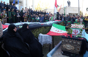 مراسم تشییع پیکر ۳ شهید گمنام - اردبیل