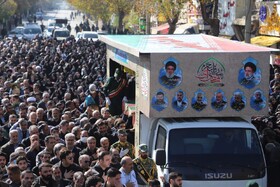 تشییع پیکر مطهر هفت شهید گمنام در کرمانشاه