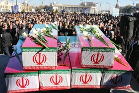 مراسم تشییع پیکرهای ۸ شهید گمنام - همدان
