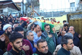 مراسم تشیع یک شهید گمنام و یادواره شهدای کِسلیان سوادکوه