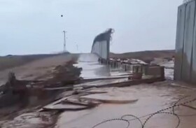 دیوار حائل در کرانه باختری در برابر طوفان شدید دوام نیاورد