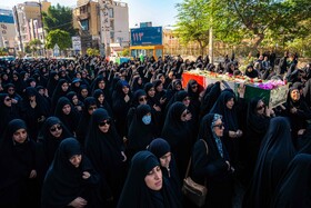 آیین تشییع ۶ شهید گمنام همزمان با ایام فاطمیه در شهر بوشهر