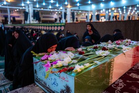 آیین تشییع ۶ شهید گمنام همزمان با ایام فاطمیه در شهر بوشهر