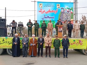 نمایش اقتدار و انسجام بسیجیان شیعه و سنی در آستارا