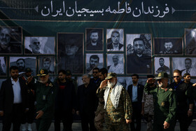 سردار محمدرضا نقدی، مشاور عالی فرمانده کل سپاه پاسداران در نمایش اقتدار بسیجیان - مشهد