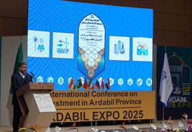 سخنرانی مسعود امامی‌یگانه استاندار اردبیل در همایش بین‌المللی سرمایه‌گذاری استان اردبیل