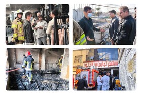 مهار حریق در مجتمع تجاری سلطانیه و ۳ منزل مسکونی در شیراز