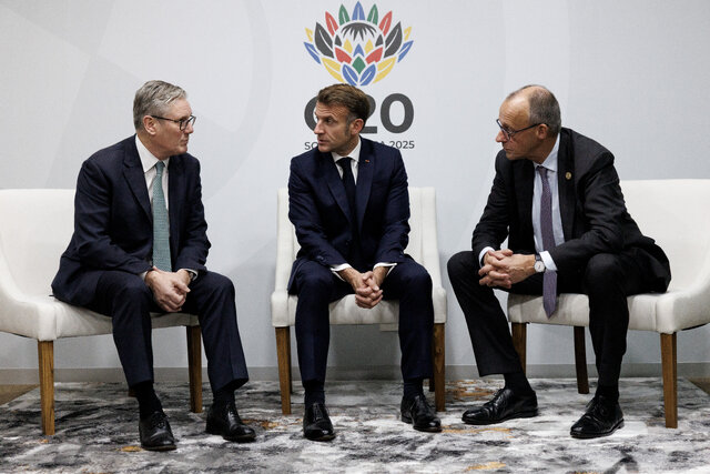 سران آلمان، فرانسه و انگلیس در اجلاس گروه ۲۰ از شوک تا رضایت؛ داستان بازگشت اروپا به پرونده اوکراین