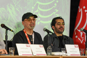 نوید پور فرج بازیگر و مهدی نوروزیان کارگردان فیلم «زمانی در ابدیت» در روز سوم جشنواره جهانی فیلم فجر- شیراز