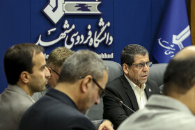 دکتر عبدالرضاجوان جعفری، رئیس دانشگاه فردوسی مشهد در نشست با زیست بوم نوآوری شرق کشور