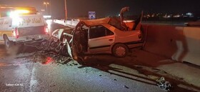 مصدومیت ۱۱ نفر در تصادف زنجیره‌ای در بزرگراه قم - تهران