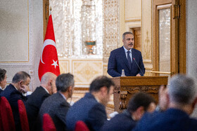 نشست خبری هاکان فیدان، وزیر خارجه ترکیه و سیدعباس عراقچی، وزیر خارجه ایران