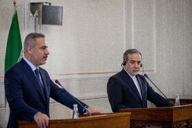 نشست خبری هاکان فیدان، وزیر خارجه ترکیه و سیدعباس عراقچی، وزیر خارجه ایران