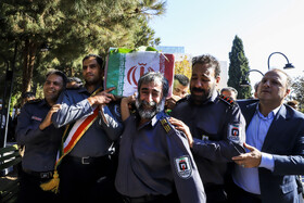 تشییع پیکر مطهر آتش‌نشان فداکار «محسن میرشکار» - کرمان