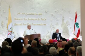 حضور سفیر ایران در بیروت در مراسم استقبال رسمی از پاپ