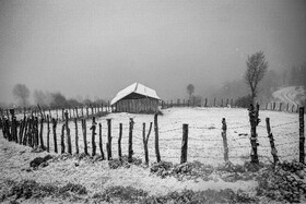 بارش برف پاییزی در روستاهای کوهستانی سوادکوه