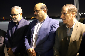 حضور مدیرکل ورزش و جوانان و مدیرکل آموزش و پرورش استان و فرماندار کرمانشاه در مراسم استقبال از آتوسا گلشادنژاد اولین دارنده مدال طلای کاراته جهان