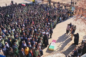 مراسم تشییع و تدفین پیکر مطهر شهید گمنام ۱۸ساله دفاع مقدس در همدان