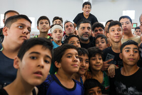 علیرضا دبیر، رئیس فدراسیون کشتی در افتتاح خانه کشتی شهر طرقبه