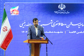 احمد دنیا مالی، وزیر ورزش و جوانان در افتتاح سالن ۶۵۰۰ نفری شهید رئیسی مجموعه ثامن مشهد