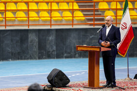 محمدباقر قالیباف، رئیس مجلس شورای در افتتاح سالن ۶۵۰۰ نفری شهید رئیسی مجموعه ثامن مشهد